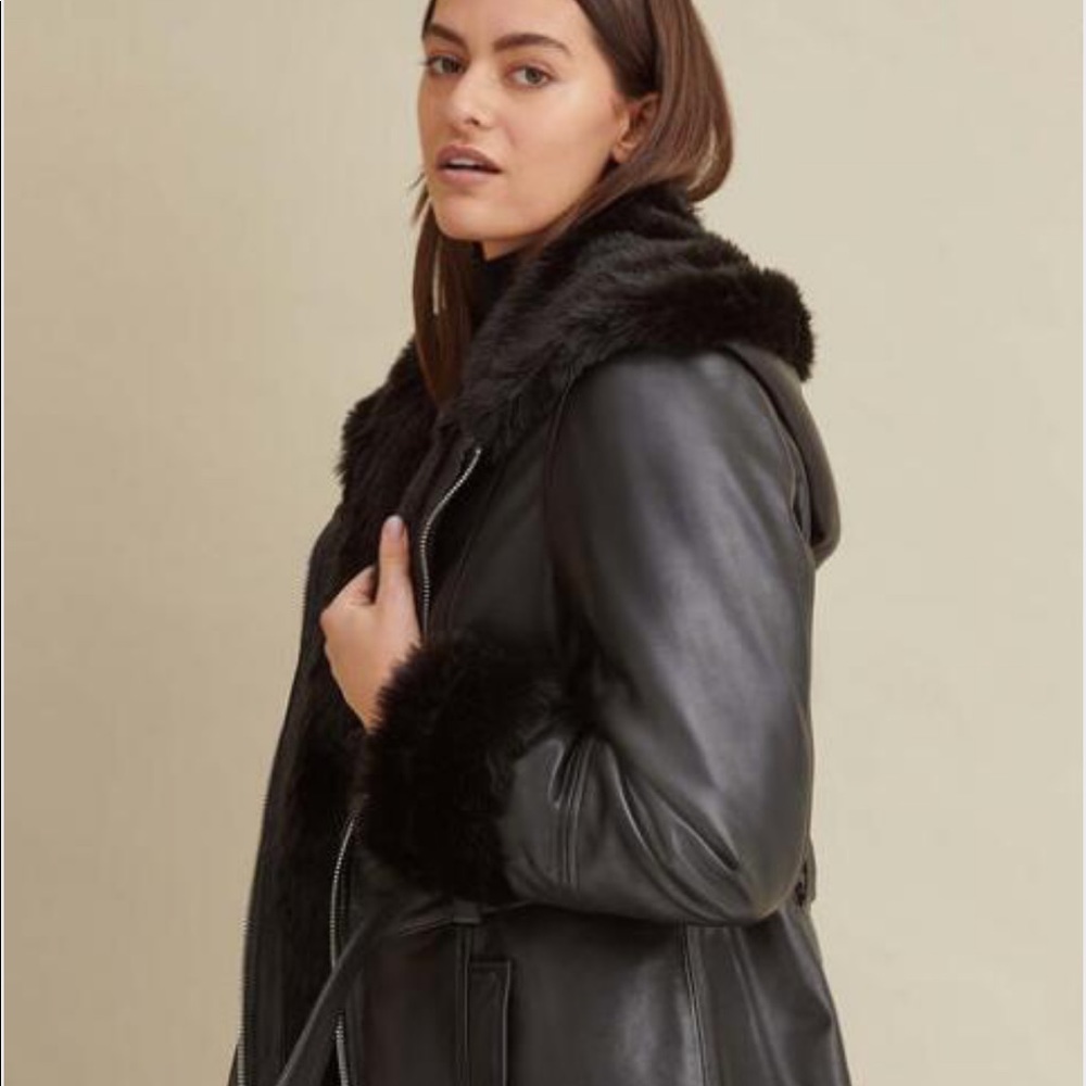 WILSONS LEATHER Genevieve Belted Leather Jacket Large - Picture 4 of 9